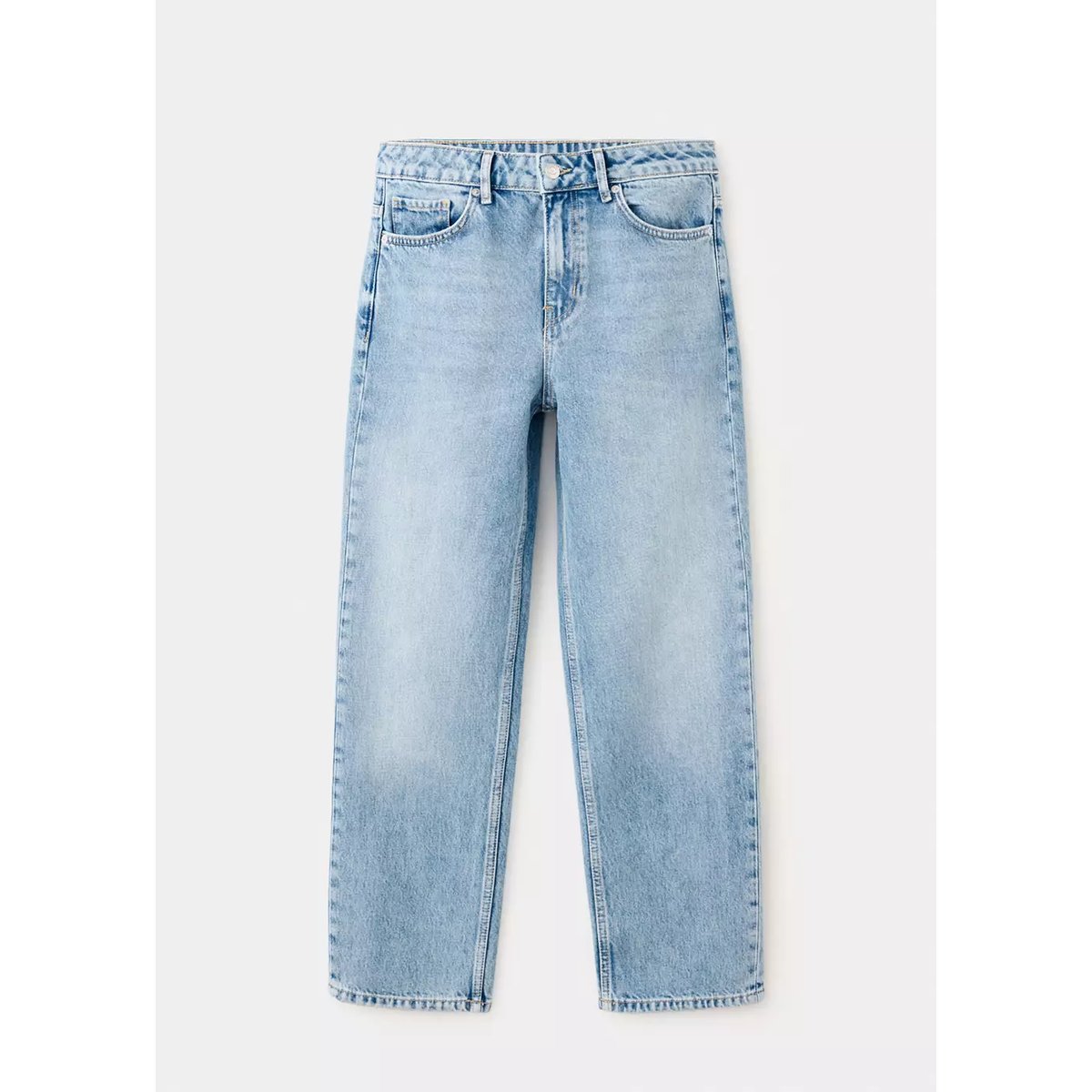 Jean droit taille normale bleu moyen, MANGO