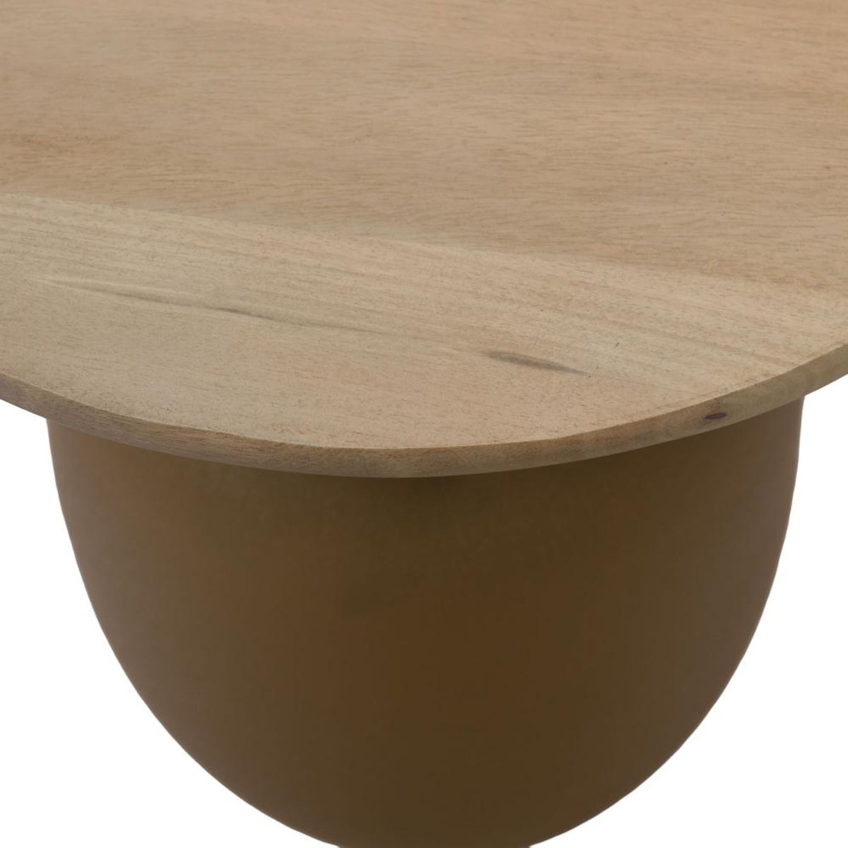 Bout de canapé rond olive en manguier et métal Ø45 cm Lidia multicolore, AMADEUS