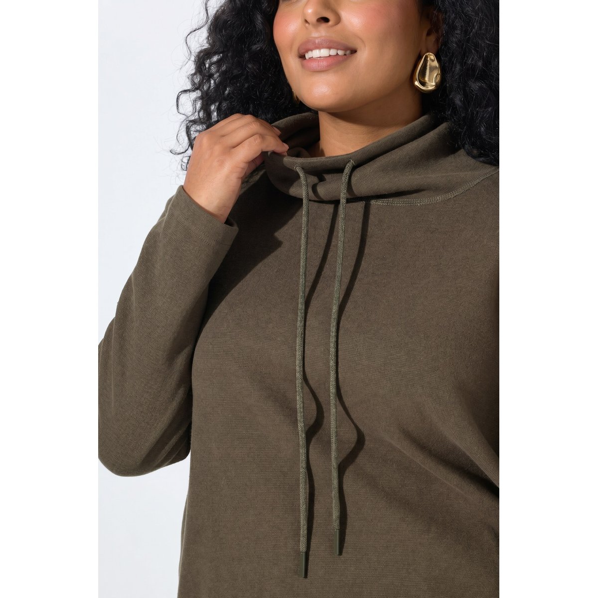 Sweat-shirt oversize gris olive, ULLA POPKEN