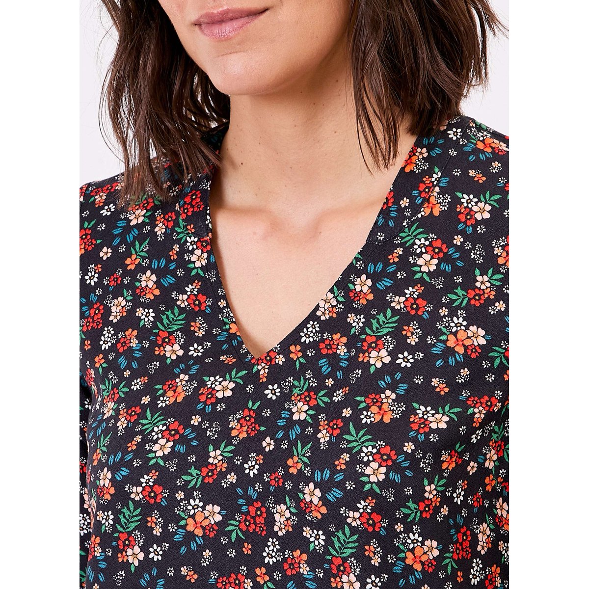 Blouse imprimée fluide col V GARYLY noir multi, PRINCESSE NOMADE