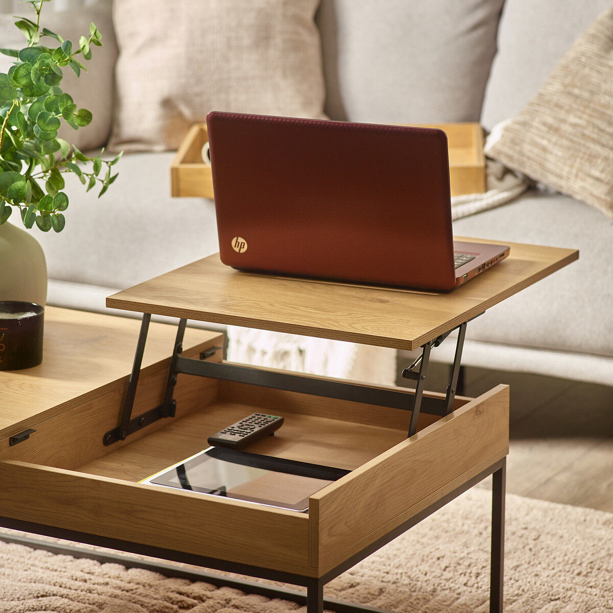 Kael Rectangular Storage Coffee Table oak, SO'HOME