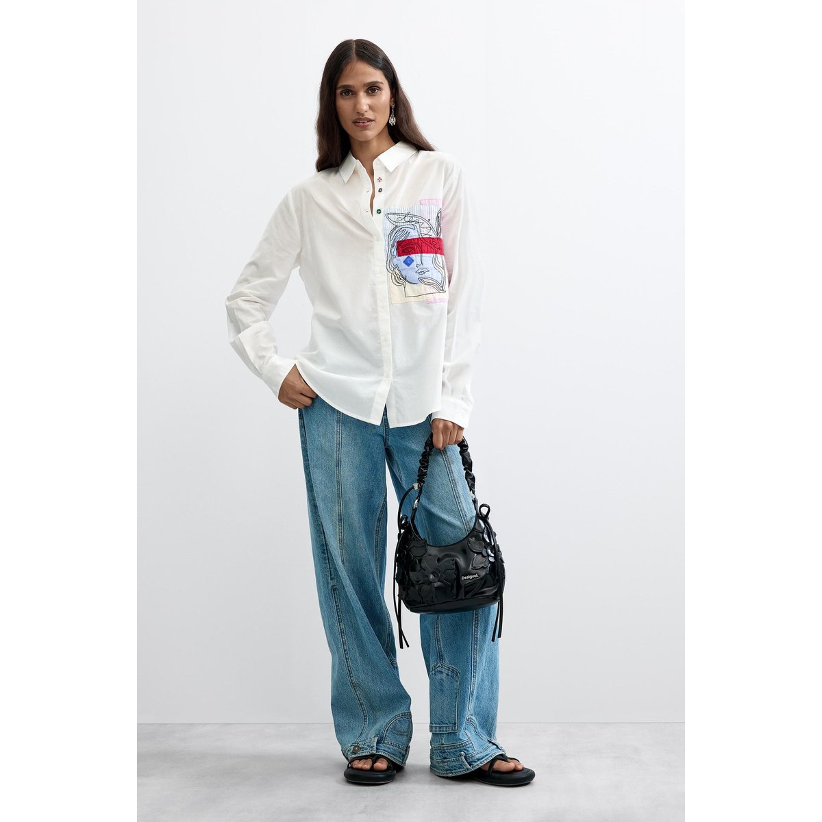 Chemise poche imprimée 100 % coton blanc, DESIGUAL