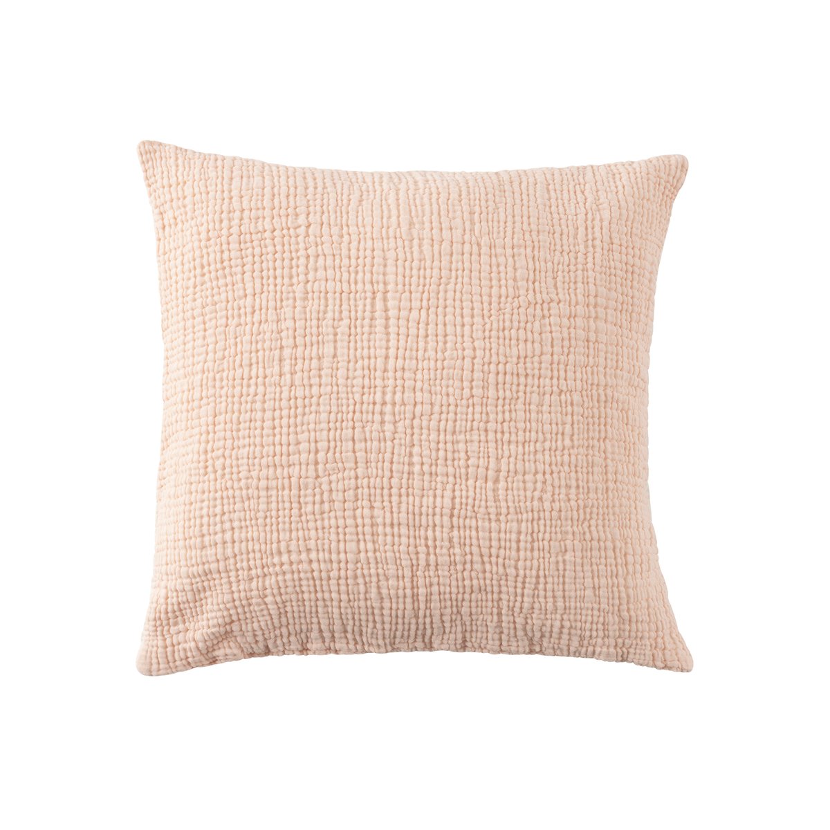Housse de coussin gaze de coton RYTHMO nectar de peche, CARRE BLANC
