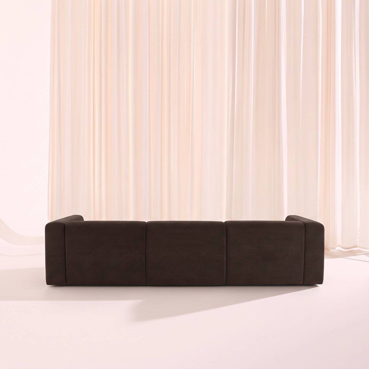 Canapé 4 places tissu KOSMO marron, SWEEEK