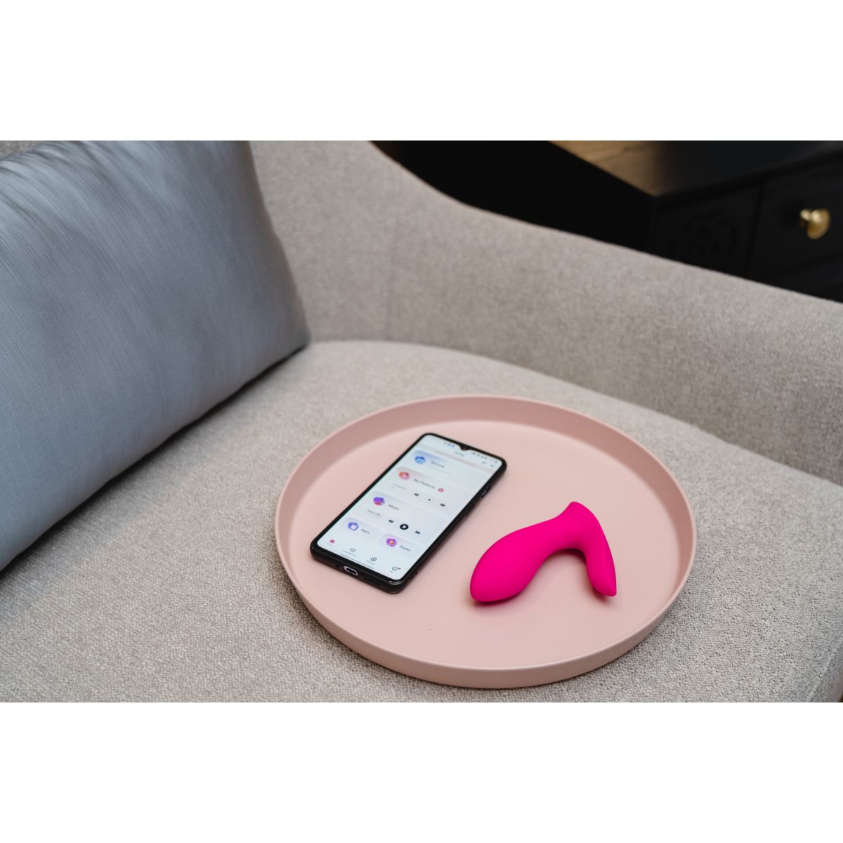 Vibromasseur double insérable pour culotte FLEXER rose, LOVENSE