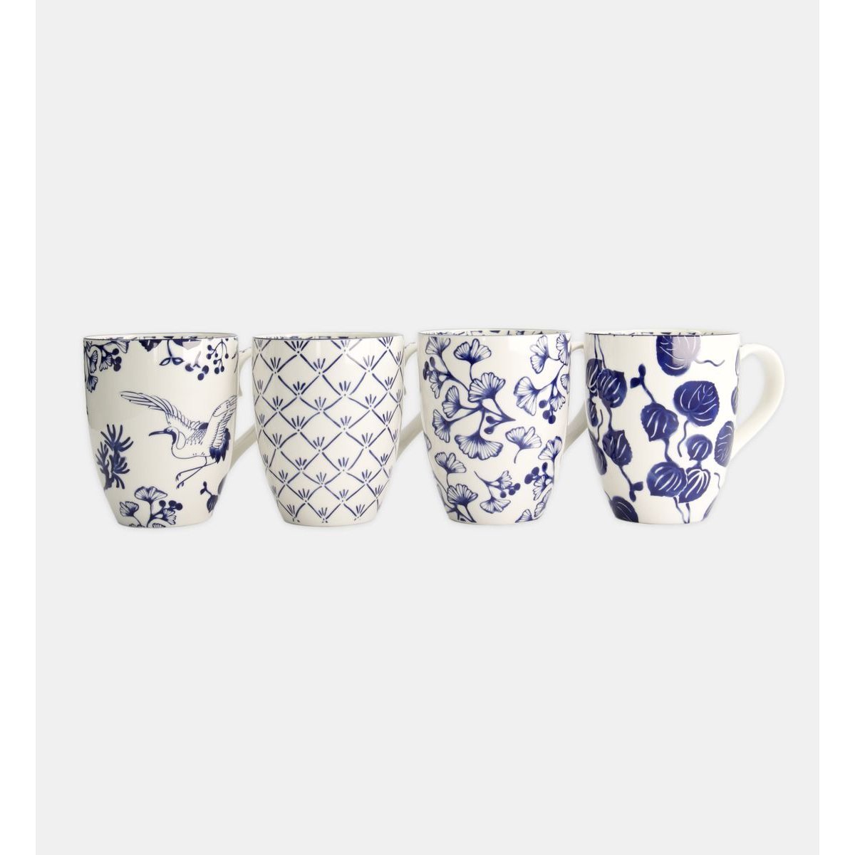 Coffret de 4 mugs bleu et blanc, TOKYO DESIGN STUDIO