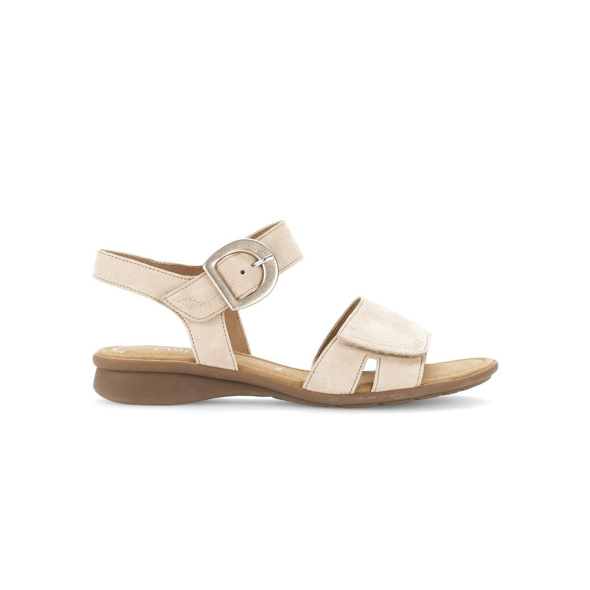 Sandales en cuir à talon décroché beige, GABOR