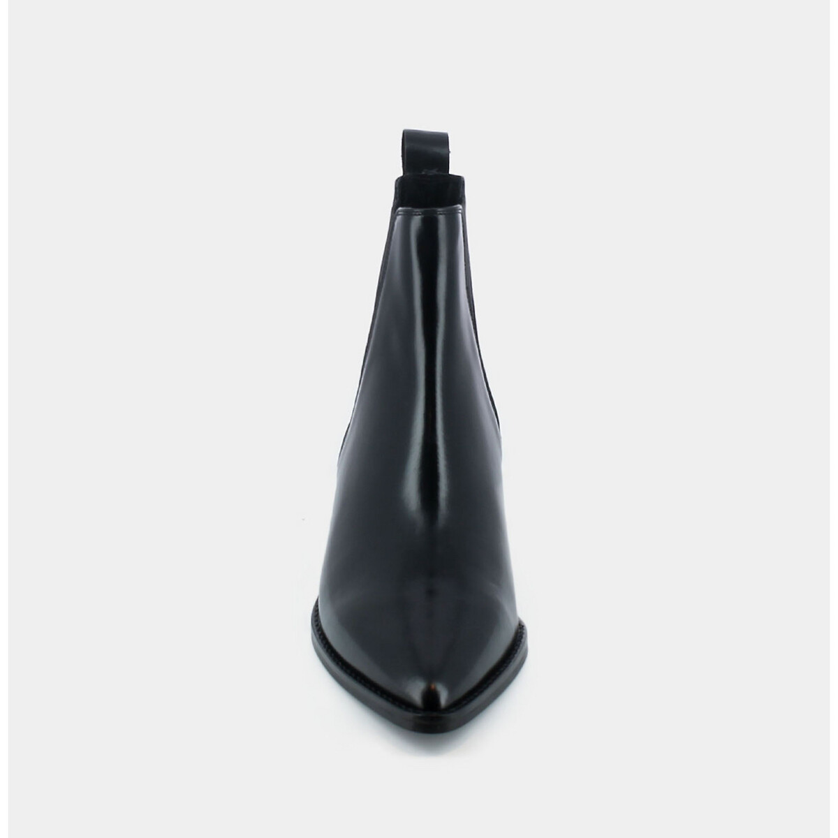 Boots chelsea pointues cuir Anoki noir, JONAK