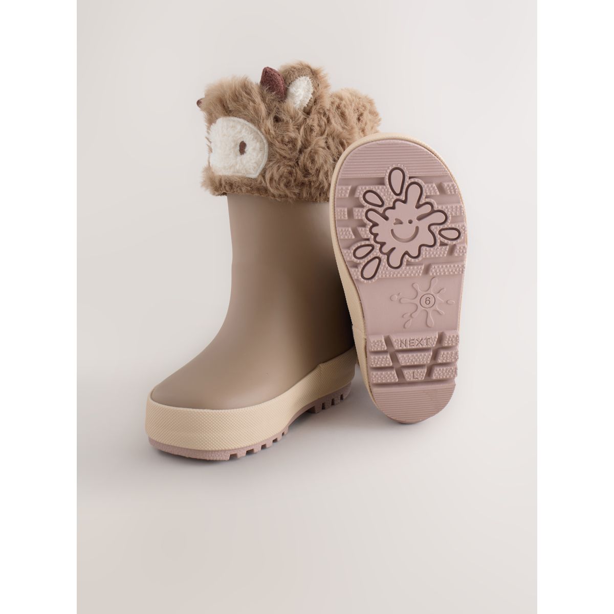 Bottes en caoutchouc fourrées vache brune hamish, NEXT