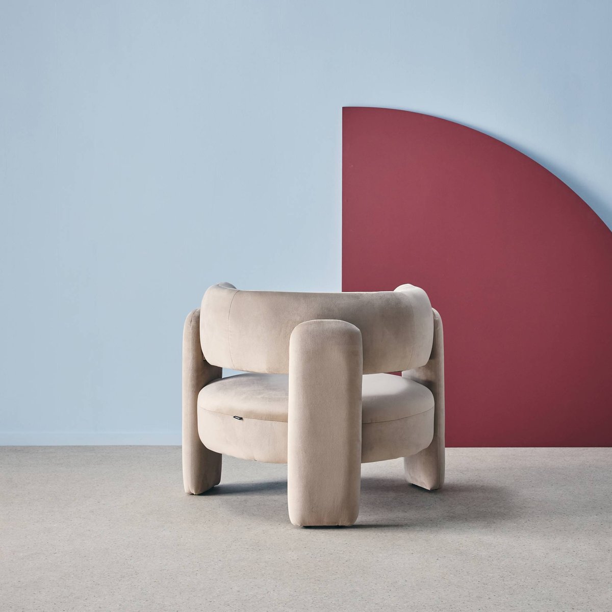 Fauteuil tripode en velours  MELLOW moutarde, SWEEEK