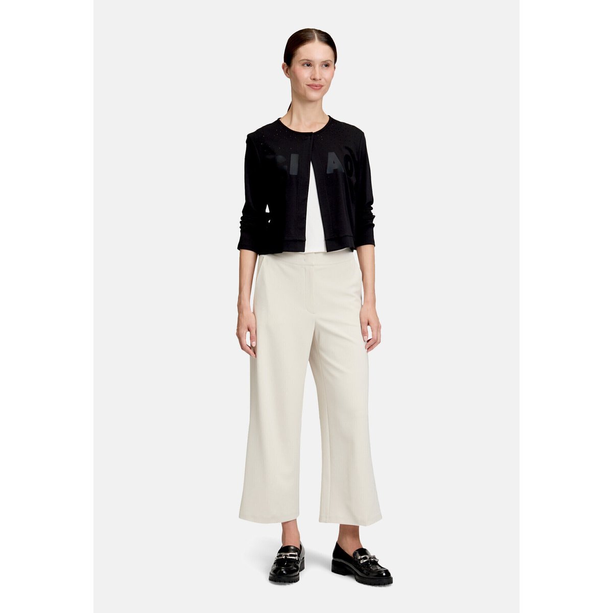 Cardigan façon t-shirt à encolure ronde noir, BETTY BARCLAY