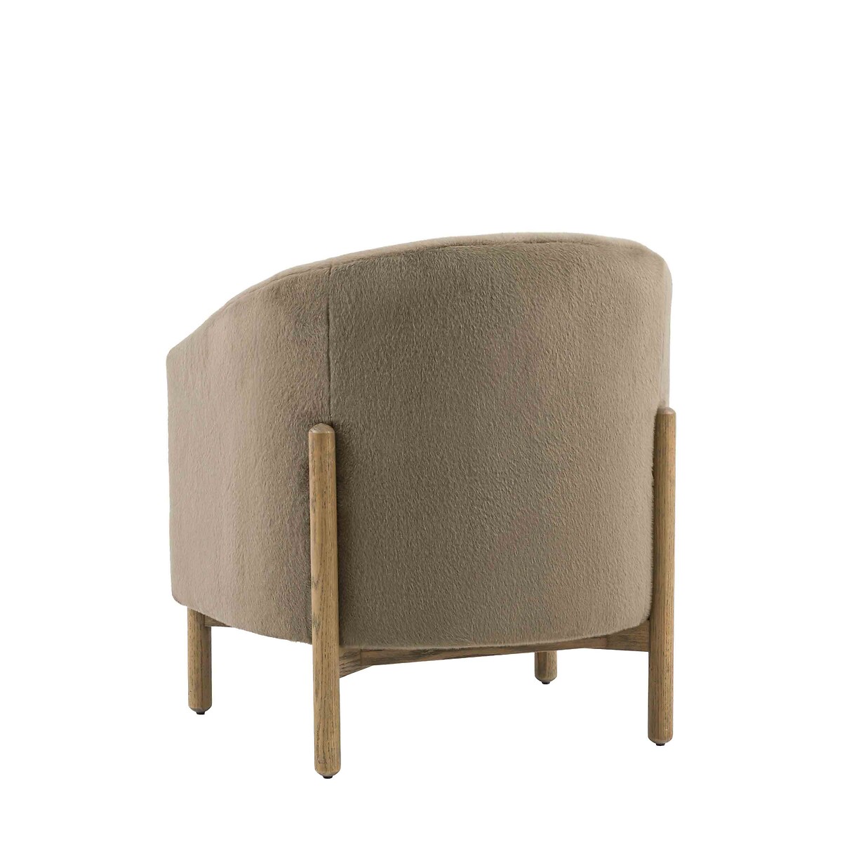 Tristan Faux Fur Tub Armchair khaki, ÉDITÉ