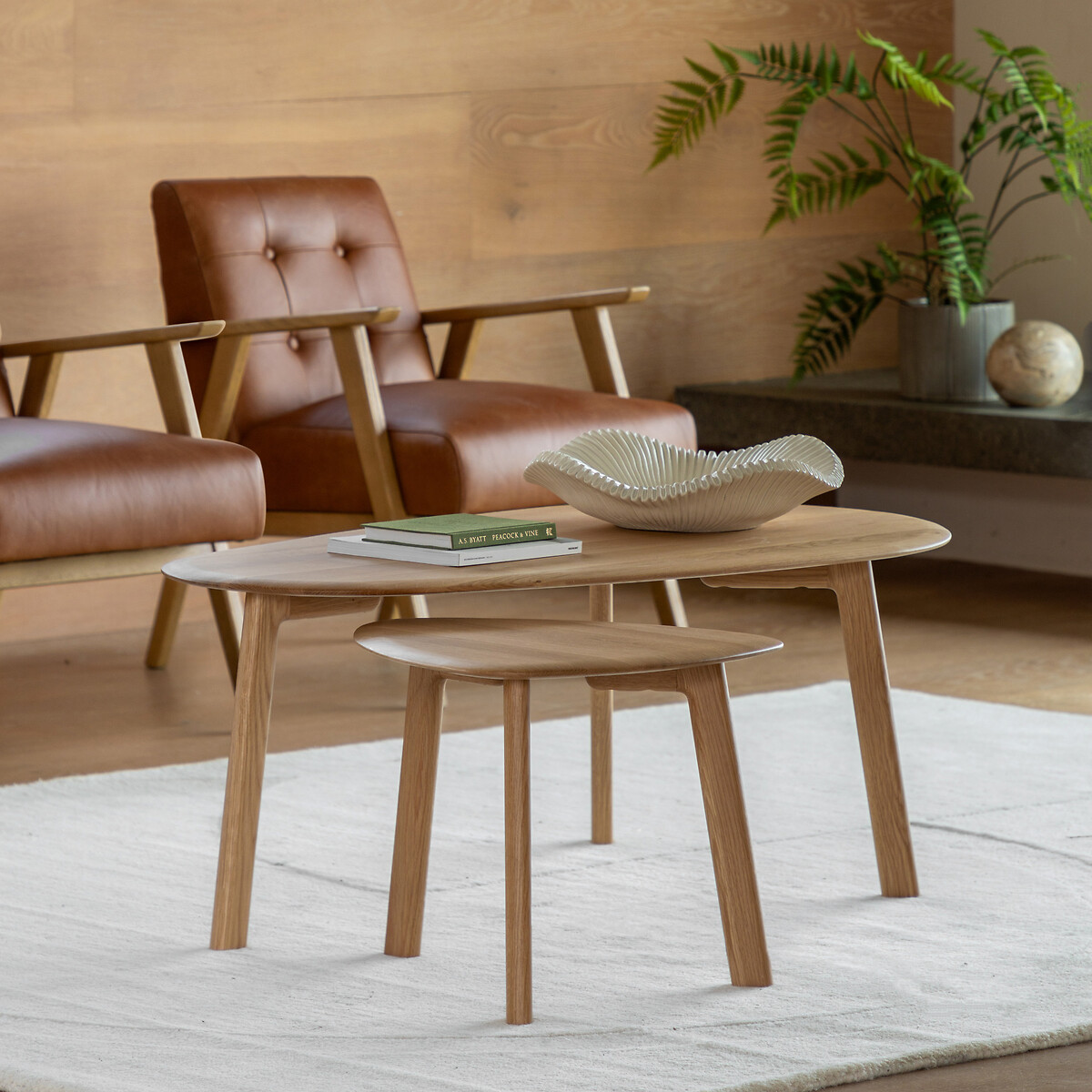 Murwara Oak Organic Shape Coffee Table Nest oak, ÉDITÉ