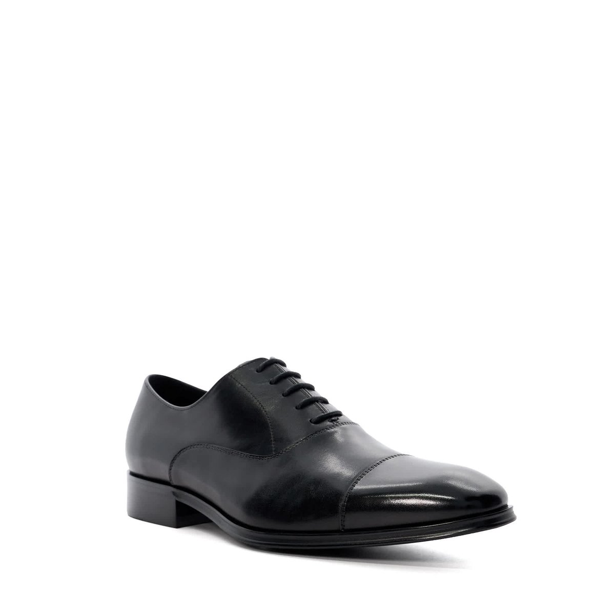 Chaussures à lacets Oxford en cuir coupe large - SOLVER Wide Fit black-leather, DUNE LONDON