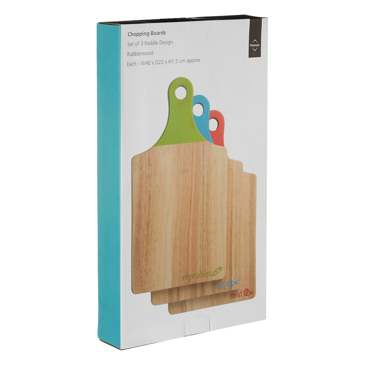 Set of 3 Wooden Chopping Boards brown, SO'HOME