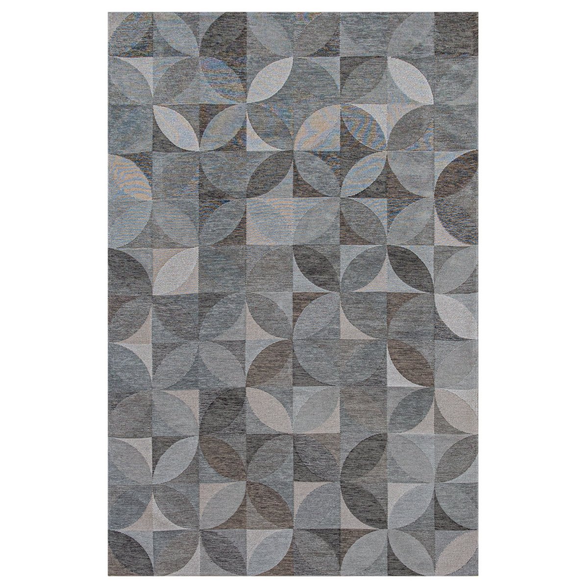 Tapis intérieur/extérieur moderne tissé plat ROSEBUD gris, NOVATREND