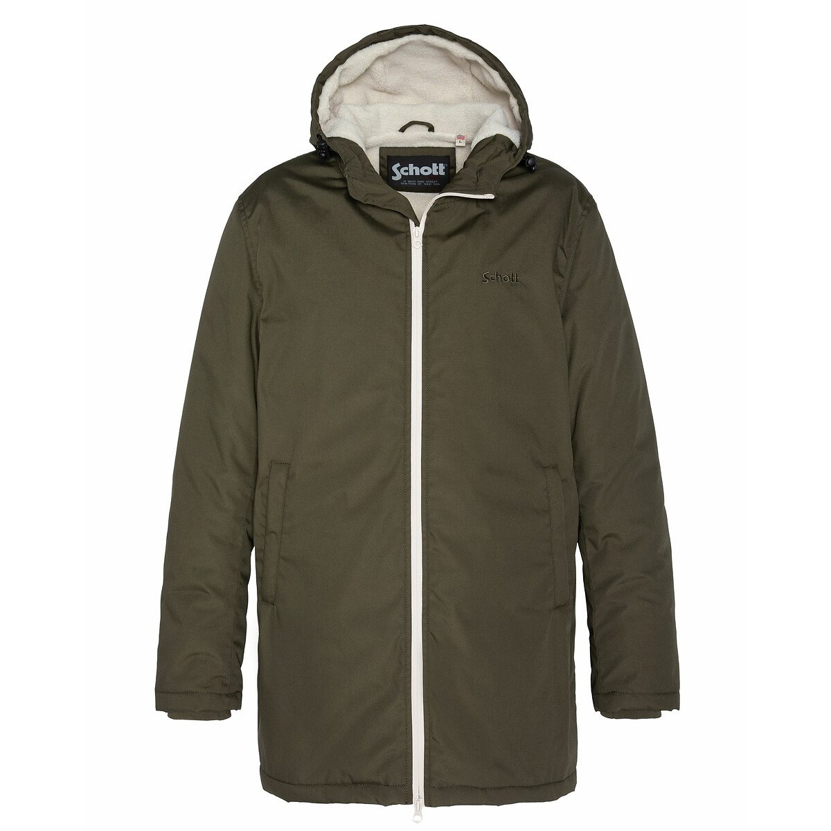 Bluster Long Windbreaker with Sherpa Lining khaki, SCHOTT