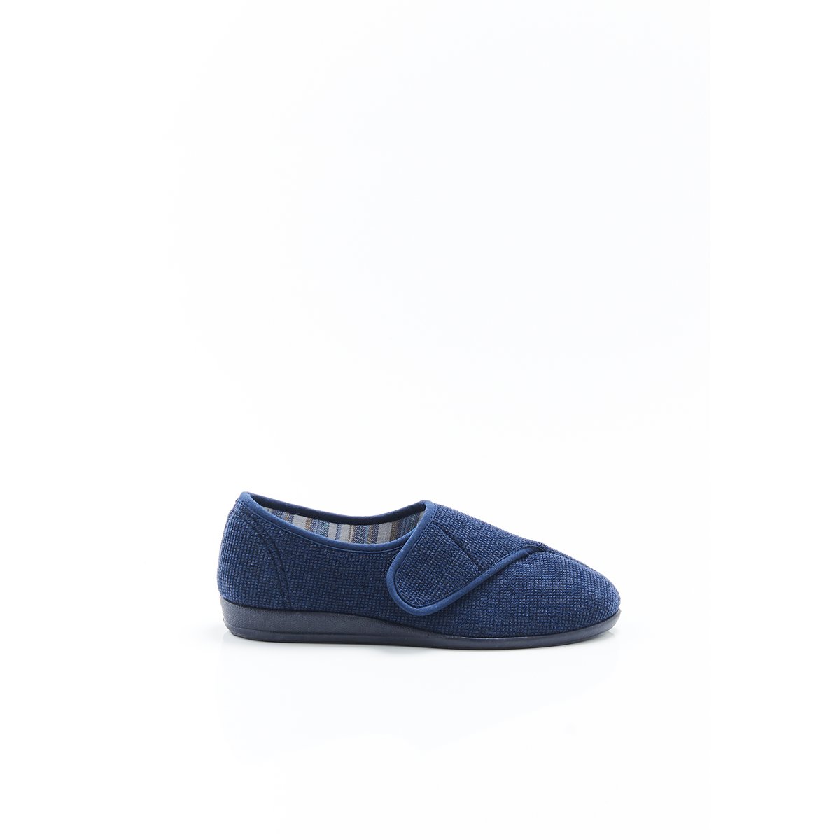 Chaussons maille gaufrée à scratch bleu marine, DAMART