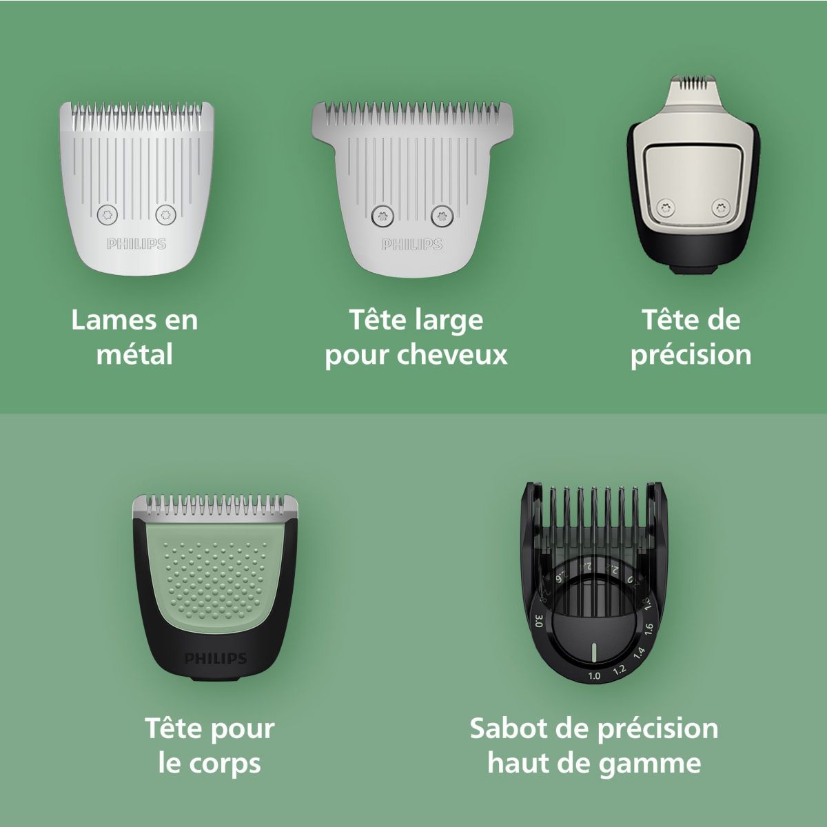 Tondeuse multi usages MG9557/15 Series 9000, 27 hauteurs de coupe, précision 0,2 mm, autonomie 120 mn couleur unique, PHILIPS