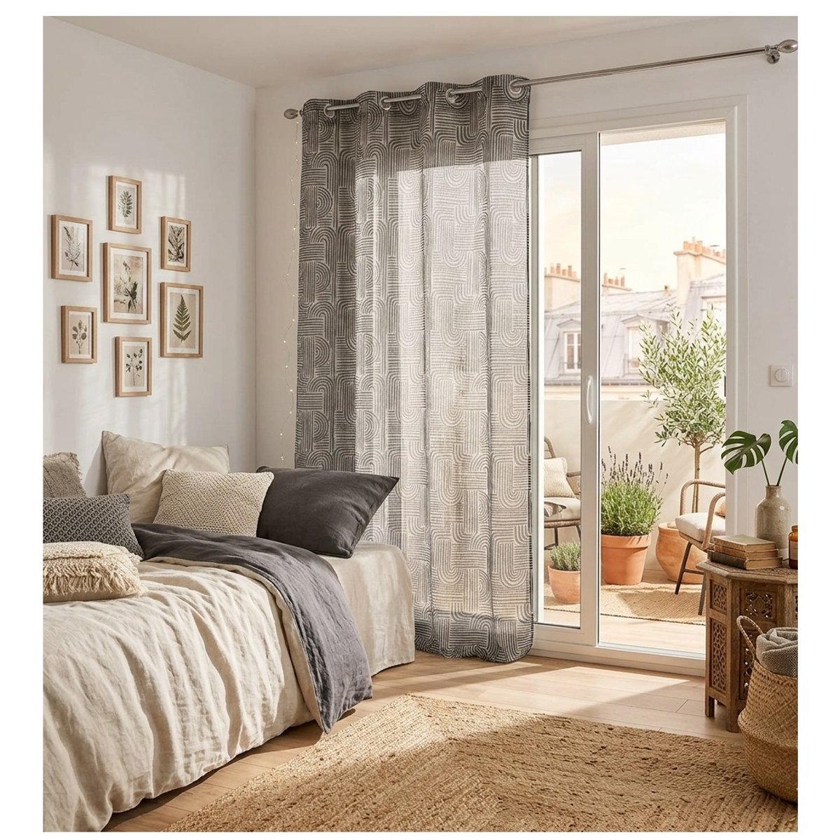 Rideau voile sable Collection Pandore blanc, EDEN