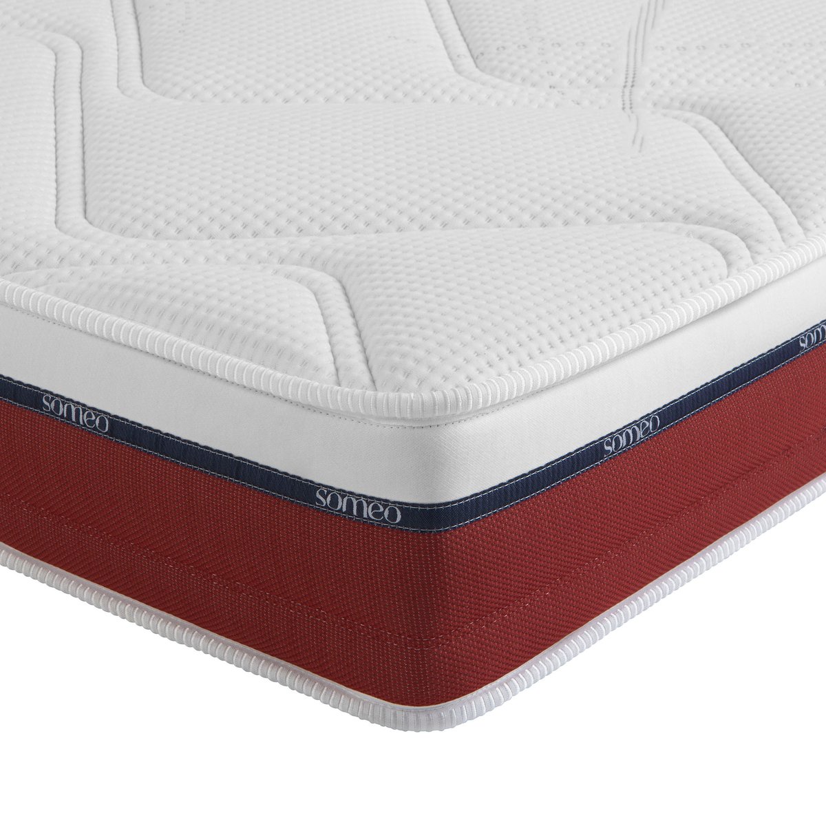 Ensemble matelas 100% latex, sommier et pieds Crépuscule 600 blanc, SOMEO
