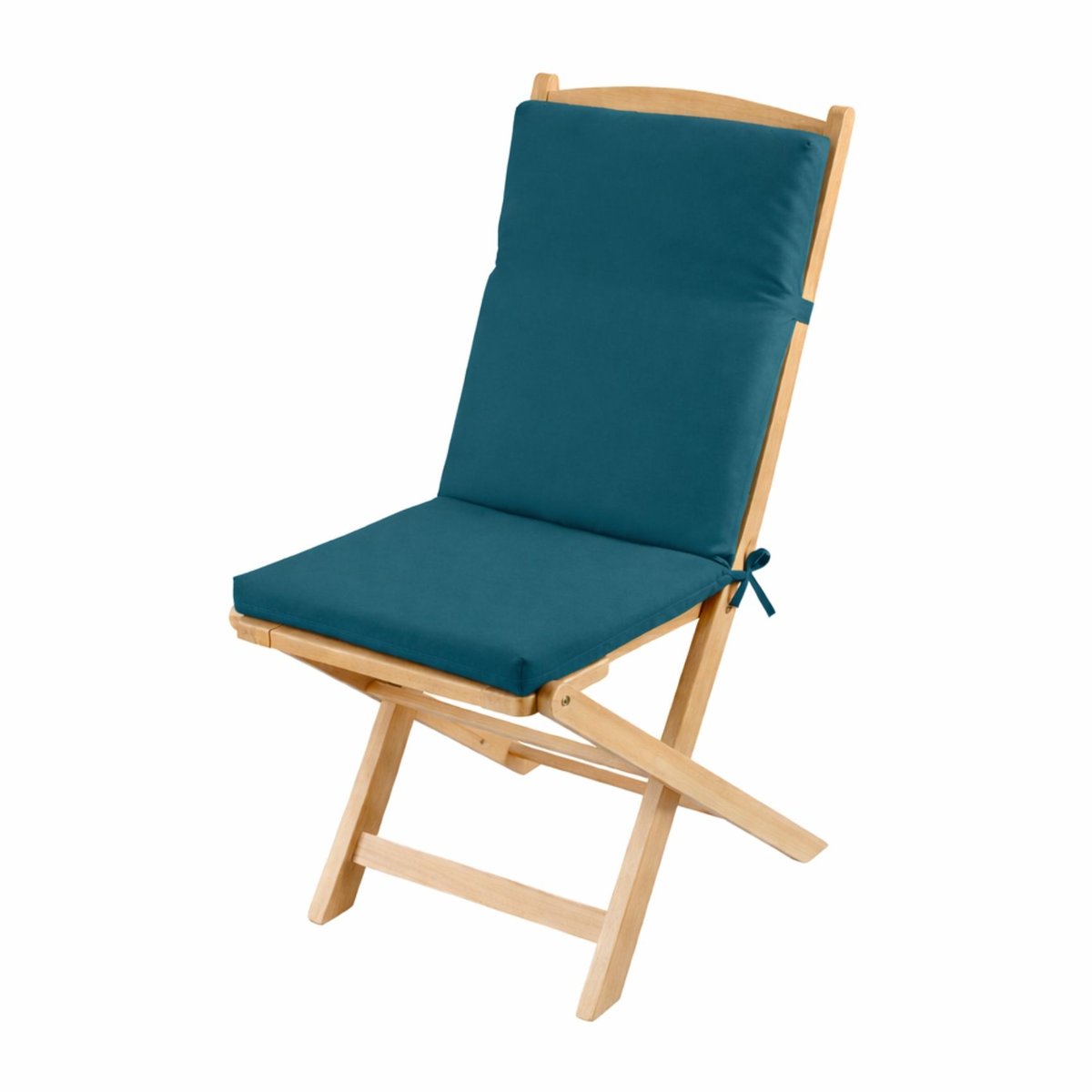 Coussin de fauteuil extérieur assise et dossier MINORQUE - QABANE bleu paon, HOME MAISON
