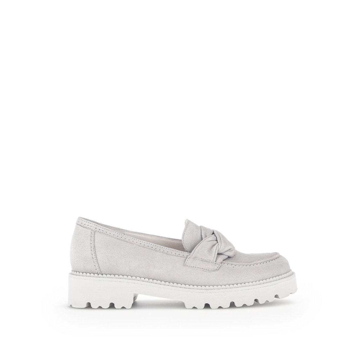 Mocassins en suède à talon décroché gris, GABOR