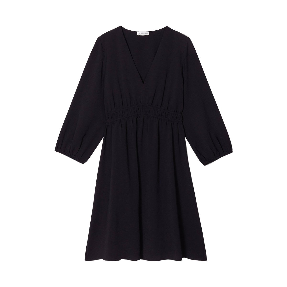 Robe évasée manches 3/4 noir, CACHE CACHE