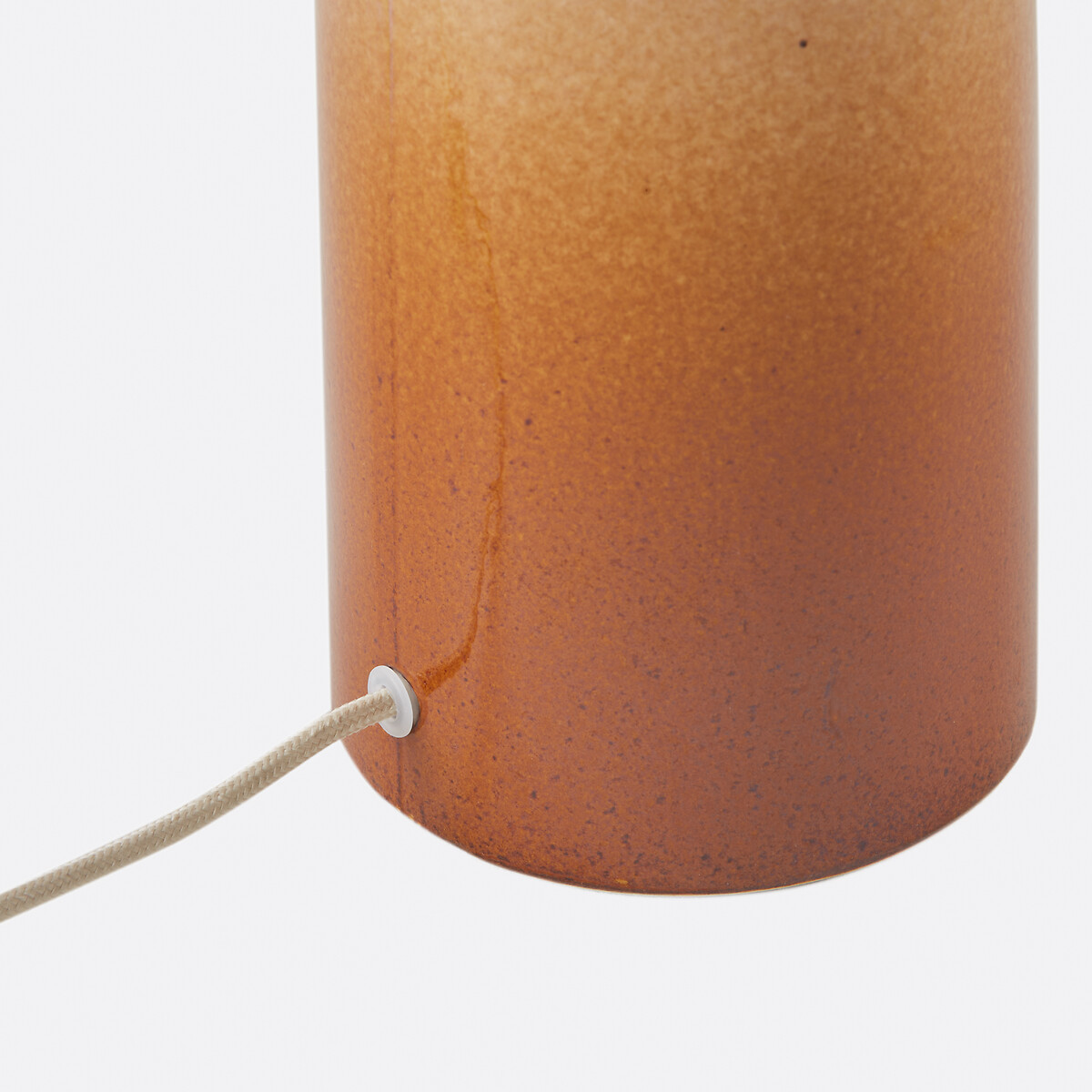 Lampe à poser céramique et lin hauteur 47 cm, Grezza caramel, LA REDOUTE INTERIEURS
