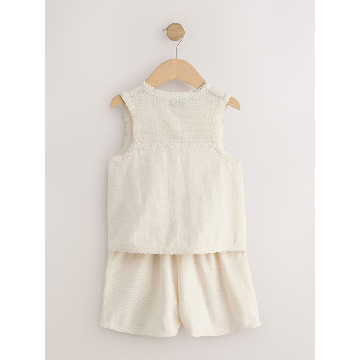 Ensemble gilet et short crème brodée, NEXT