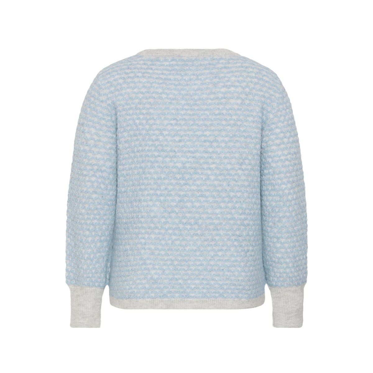 Pullover tricoté gris light grey m./blue fog m., KAFFE CURVE