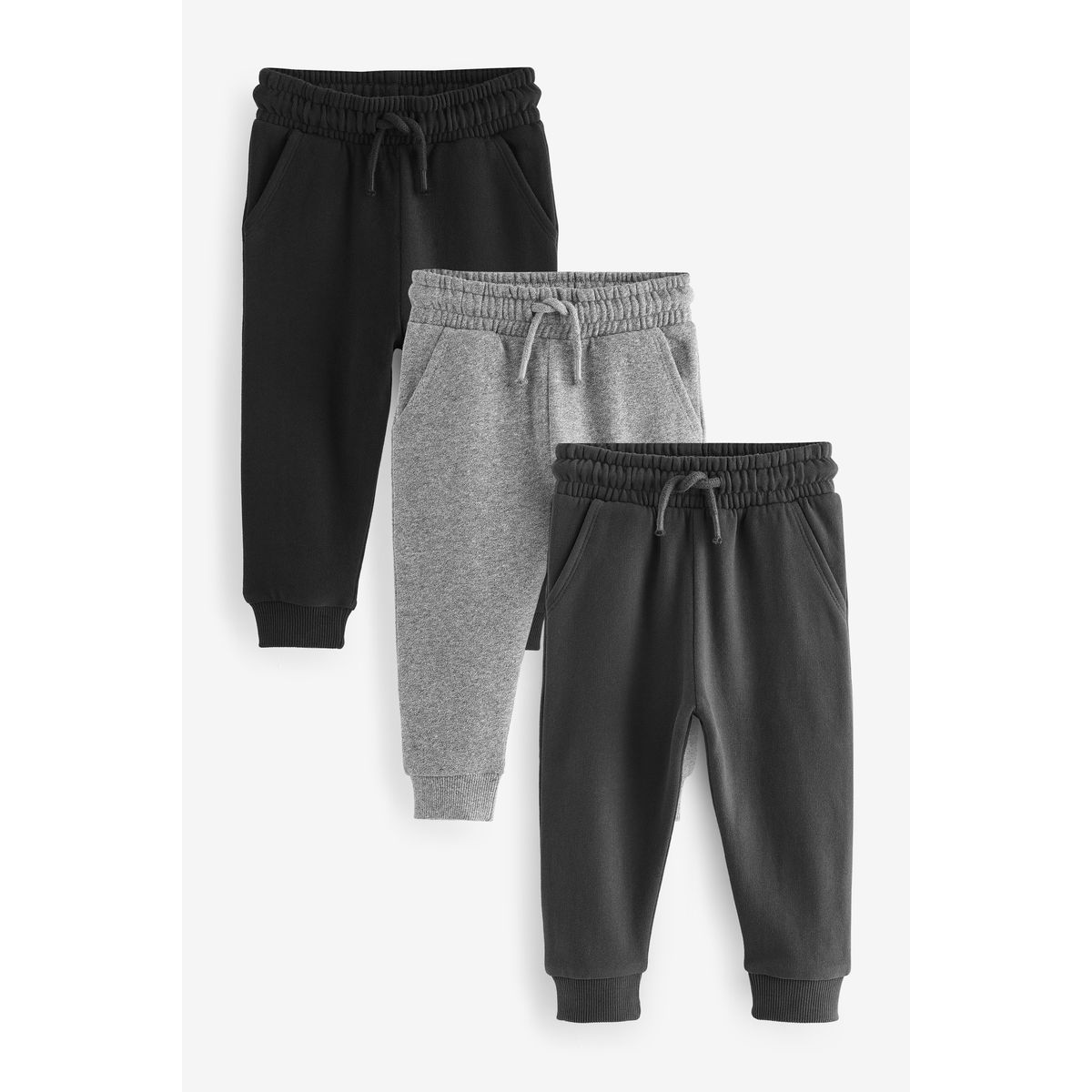 Pantalons jogging doux au toucher, lot de 3 noir/charcoal/gris, NEXT