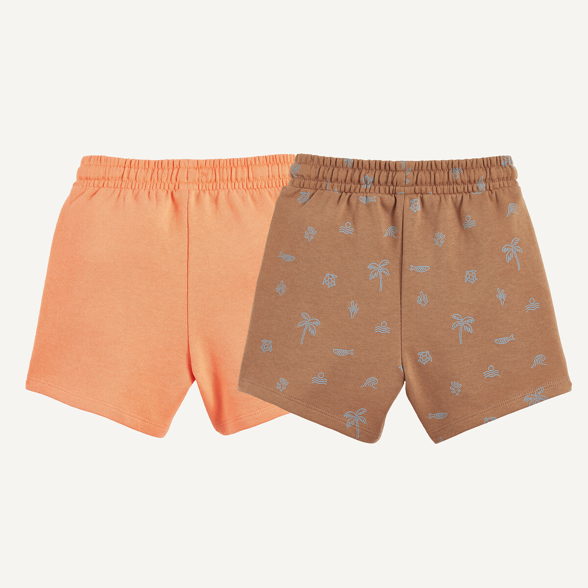 Lot de 2 shorts en molleton imprimé, LA REDOUTE COLLECTIONS