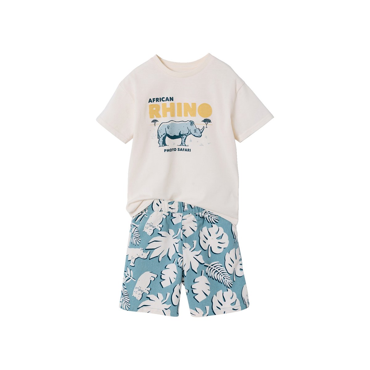 Ensemble t-shirt short coton écru, VERTBAUDET