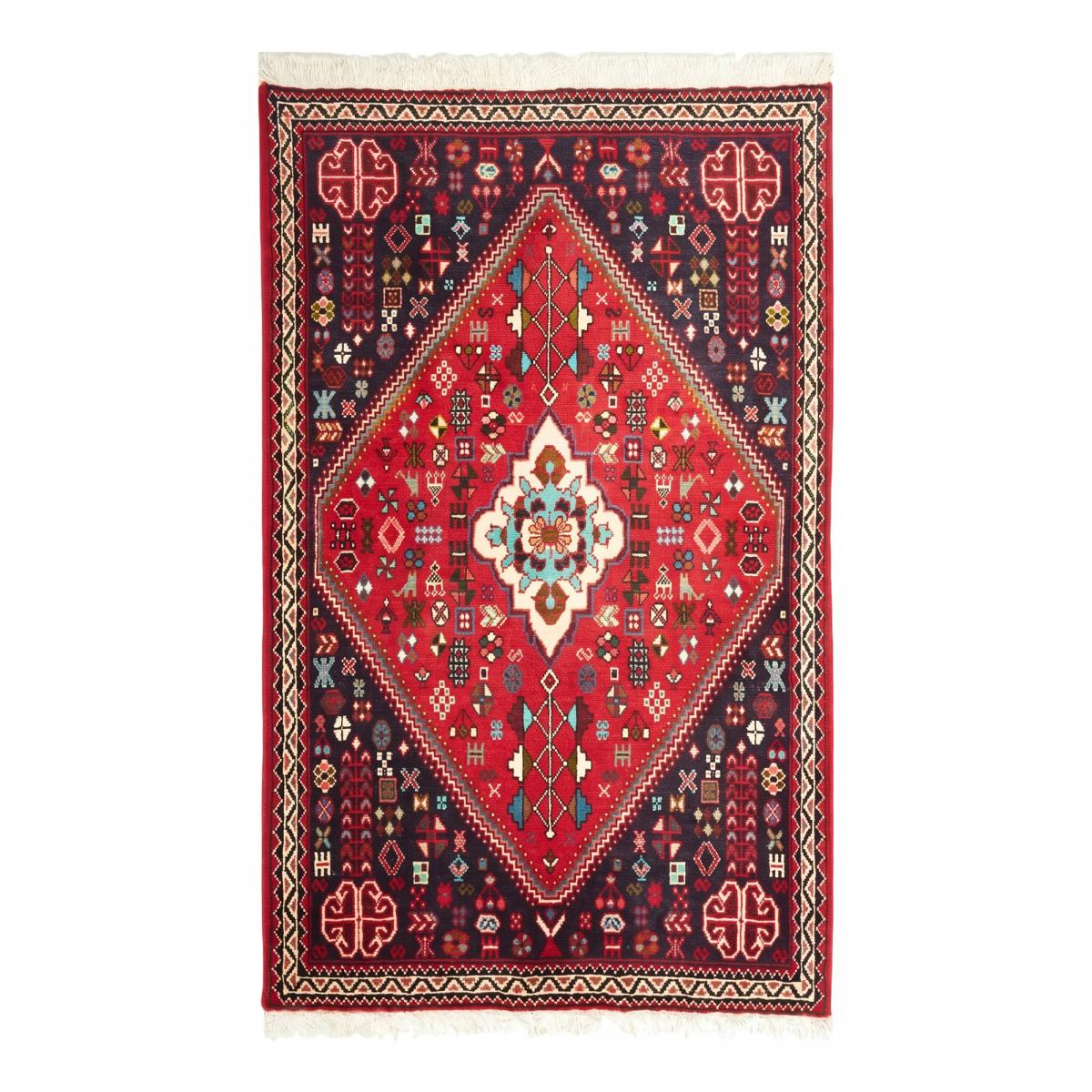 Tapis d'orient, motif oriental authentique, noué main, ABADEH 1 rouge, bleu, noir, UN AMOUR DE TAPIS