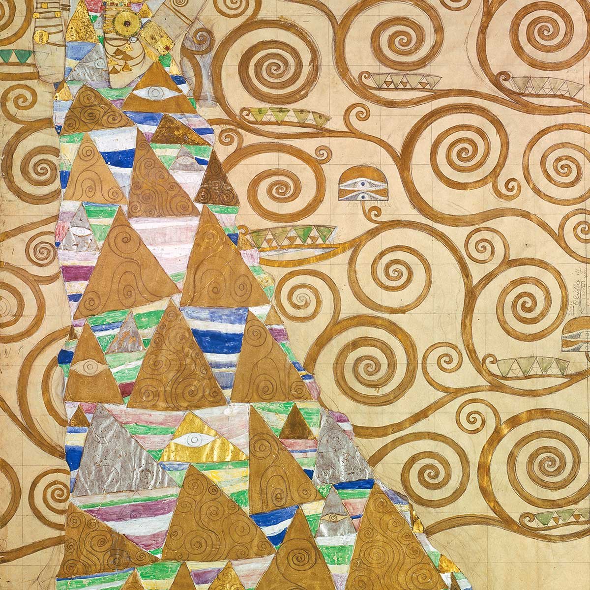 Tableau célèbre Klimt Expectation tableau alu dibond, HEXOA