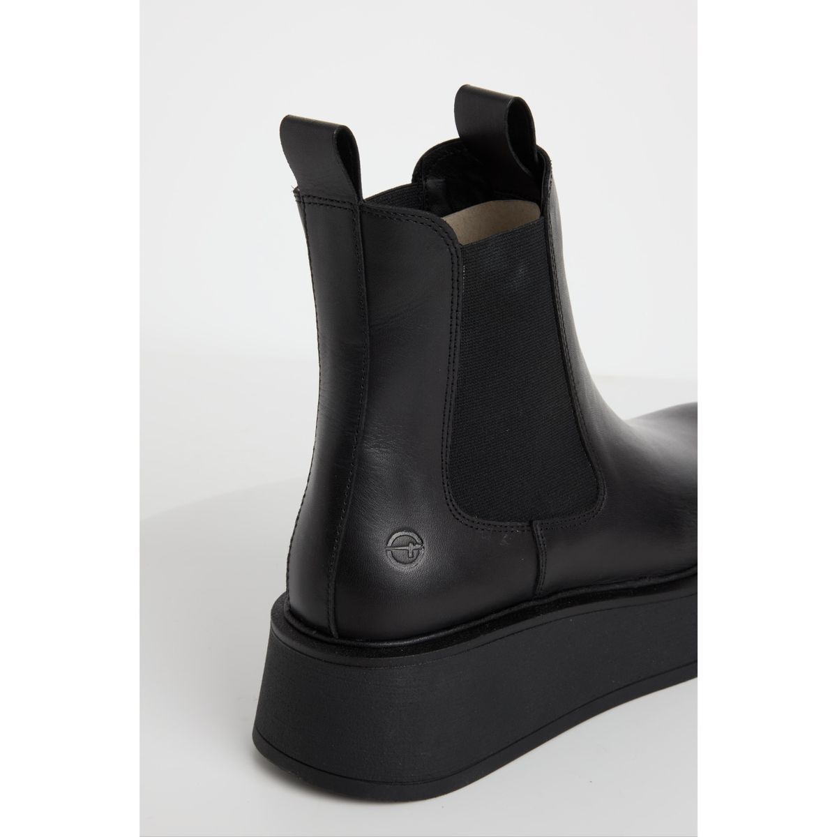 Bottine Chelsea en cuir noir cuir, TAMARIS