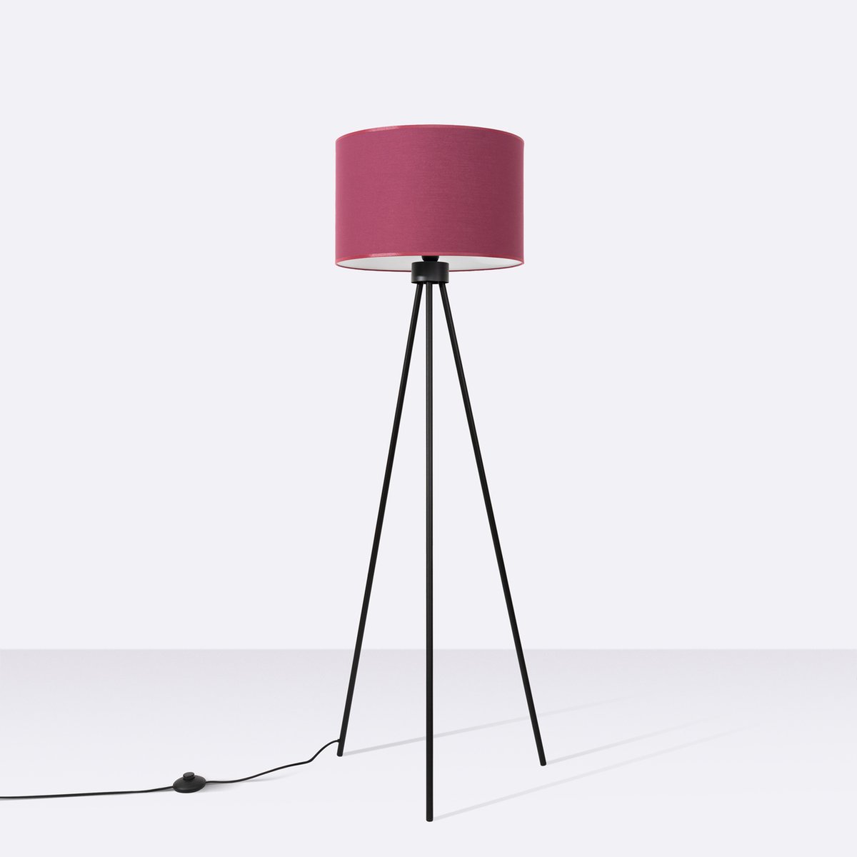 Lampadaire Tissu Bordeaux E27 1 Nevia bordeaux, EDEN