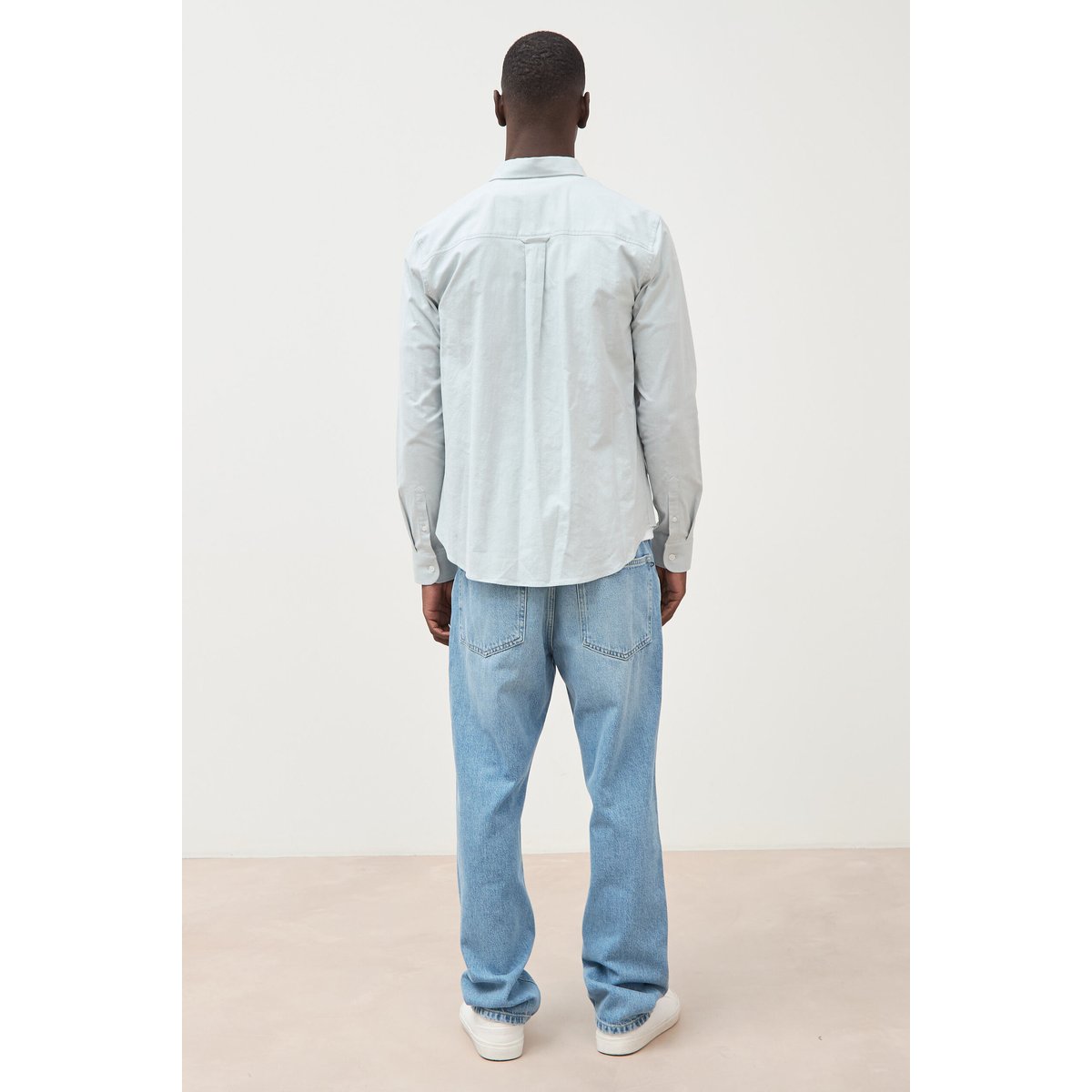 Chemise manches longues col américain vert clair, BONOBO