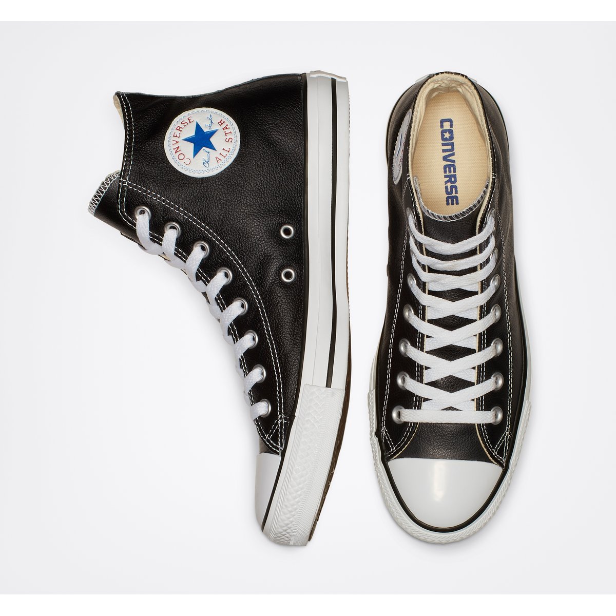 Chuck Taylor All Star Cuir Hi noir, CONVERSE