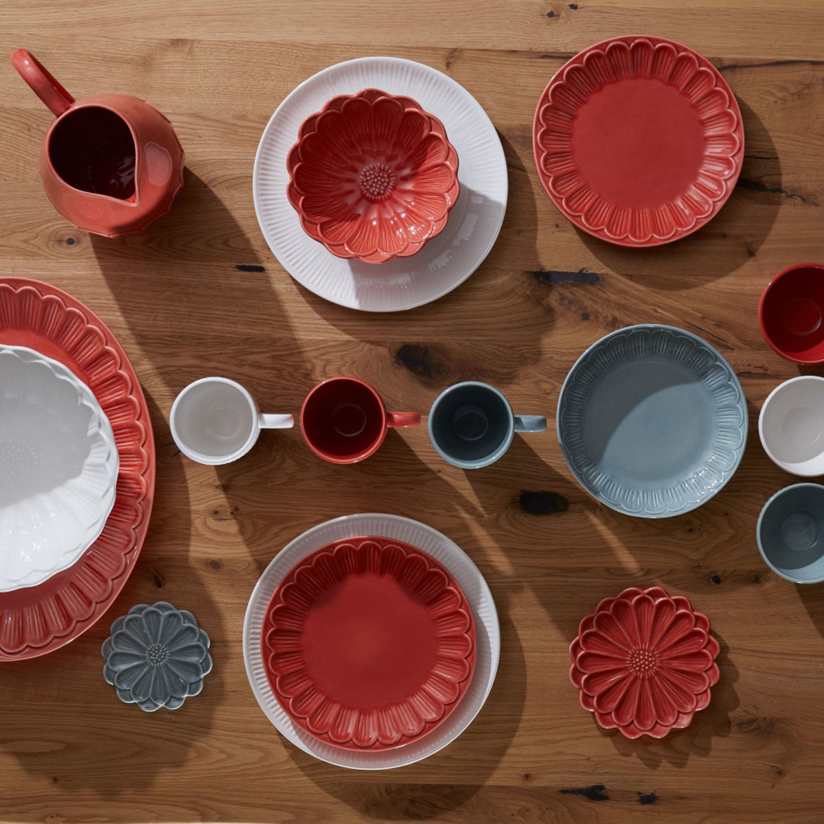 Assiette creuse pétale (lot de 2) gris, AMADEUS