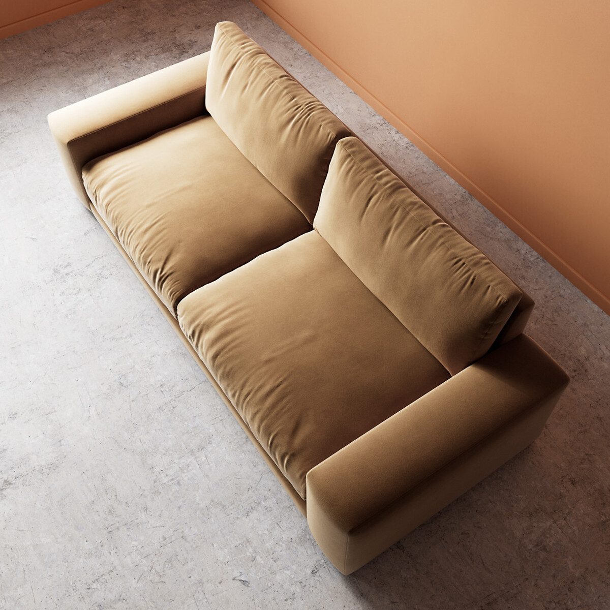 Denver Easy Velvet 2/3/4 Seater Sofa biscuit, SWOON