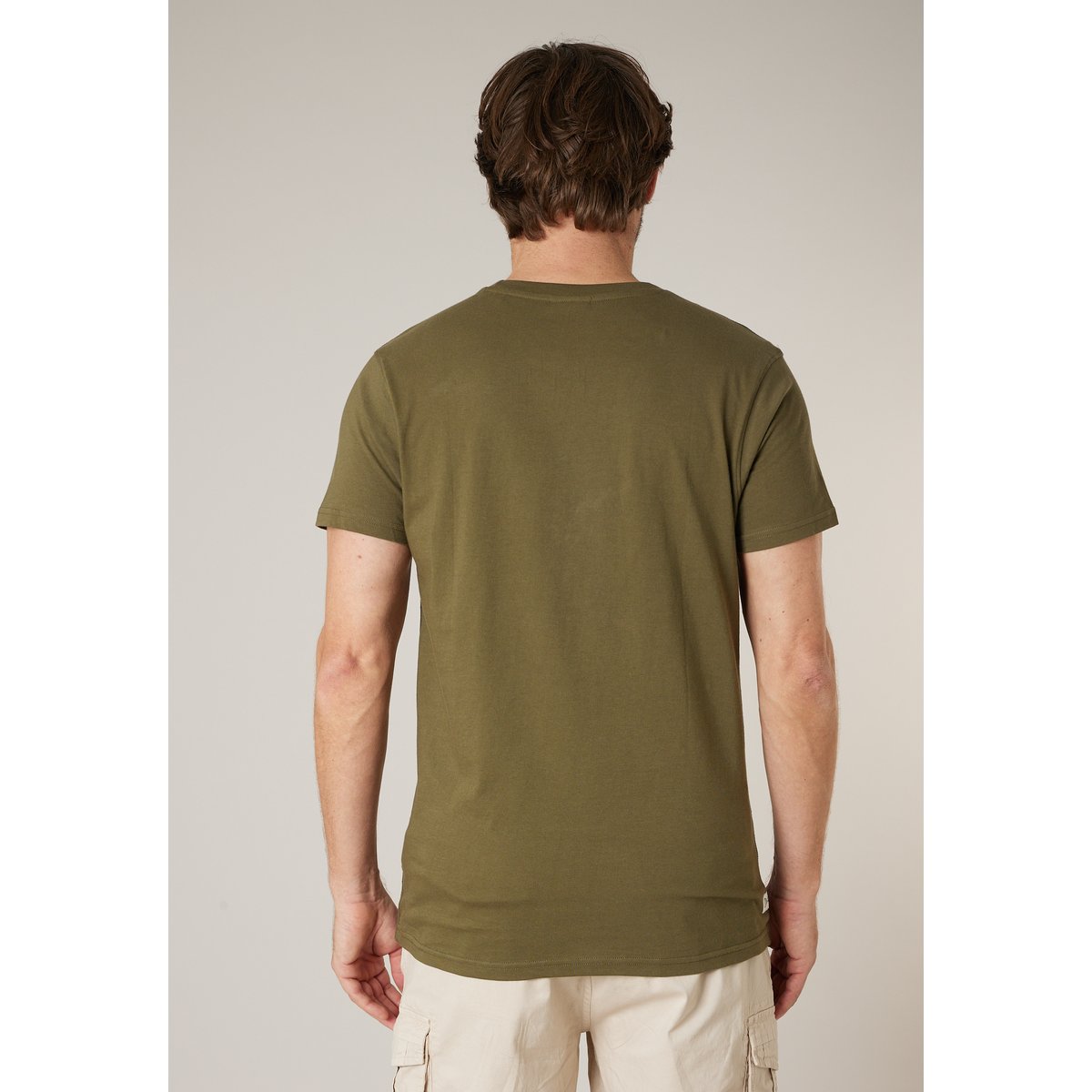 T-shirt homme en coton RICHBEAR khaki, DEELUXE