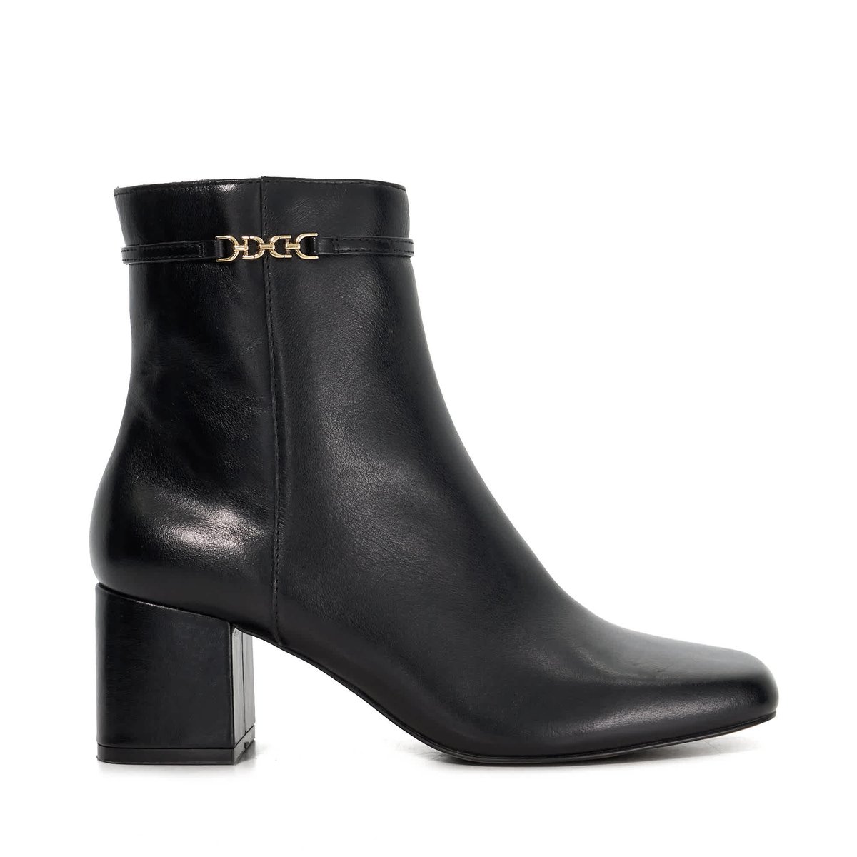 Bottines en cuir à talon carré - OAKLEE black-leather, DUNE LONDON