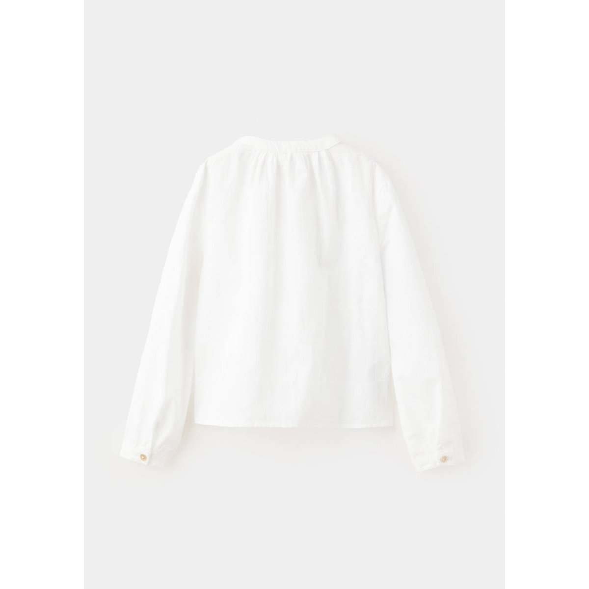 Chemisier coton col froncé blanc, MANGO BABY