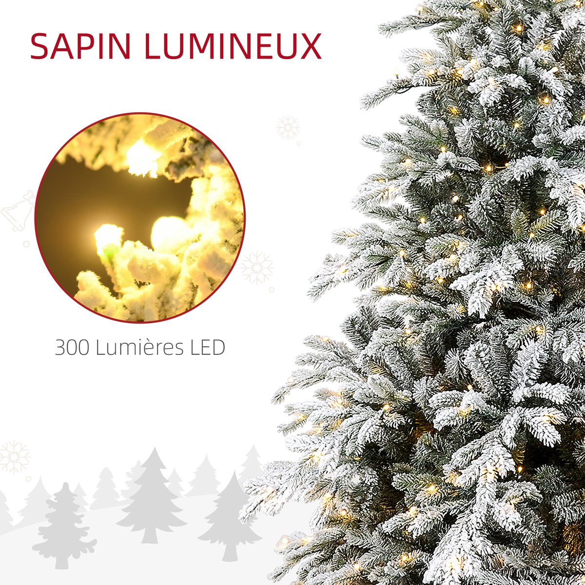 Sapin de Noël illuminé Plastique Vert vert, HOMCOM