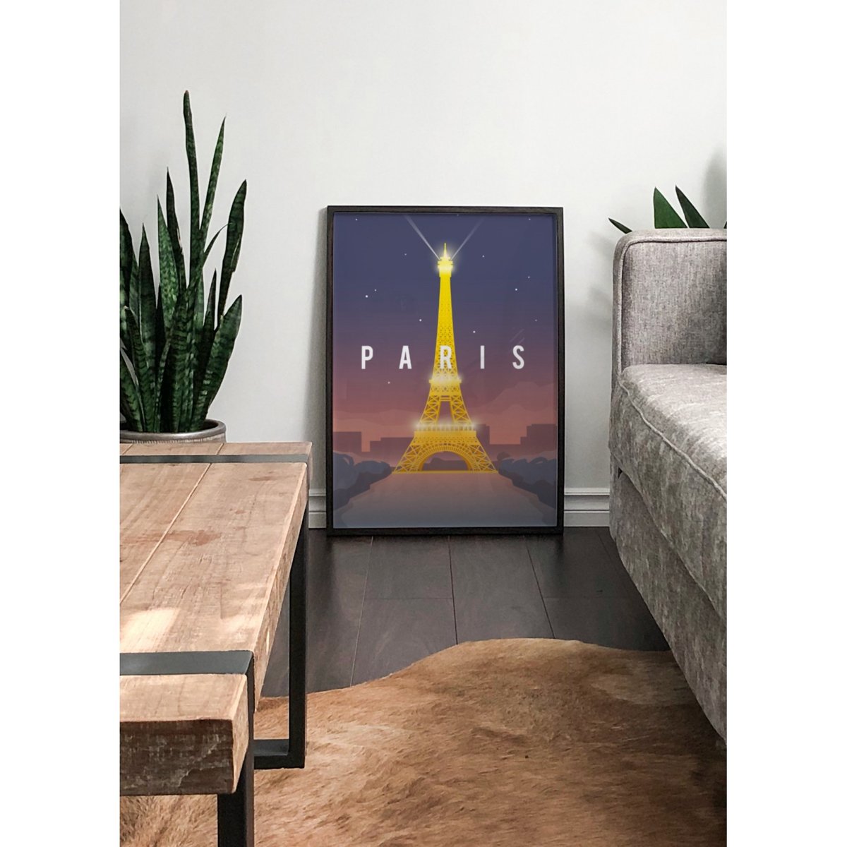 Poster ville Paris blanc, L'AFFICHERIE