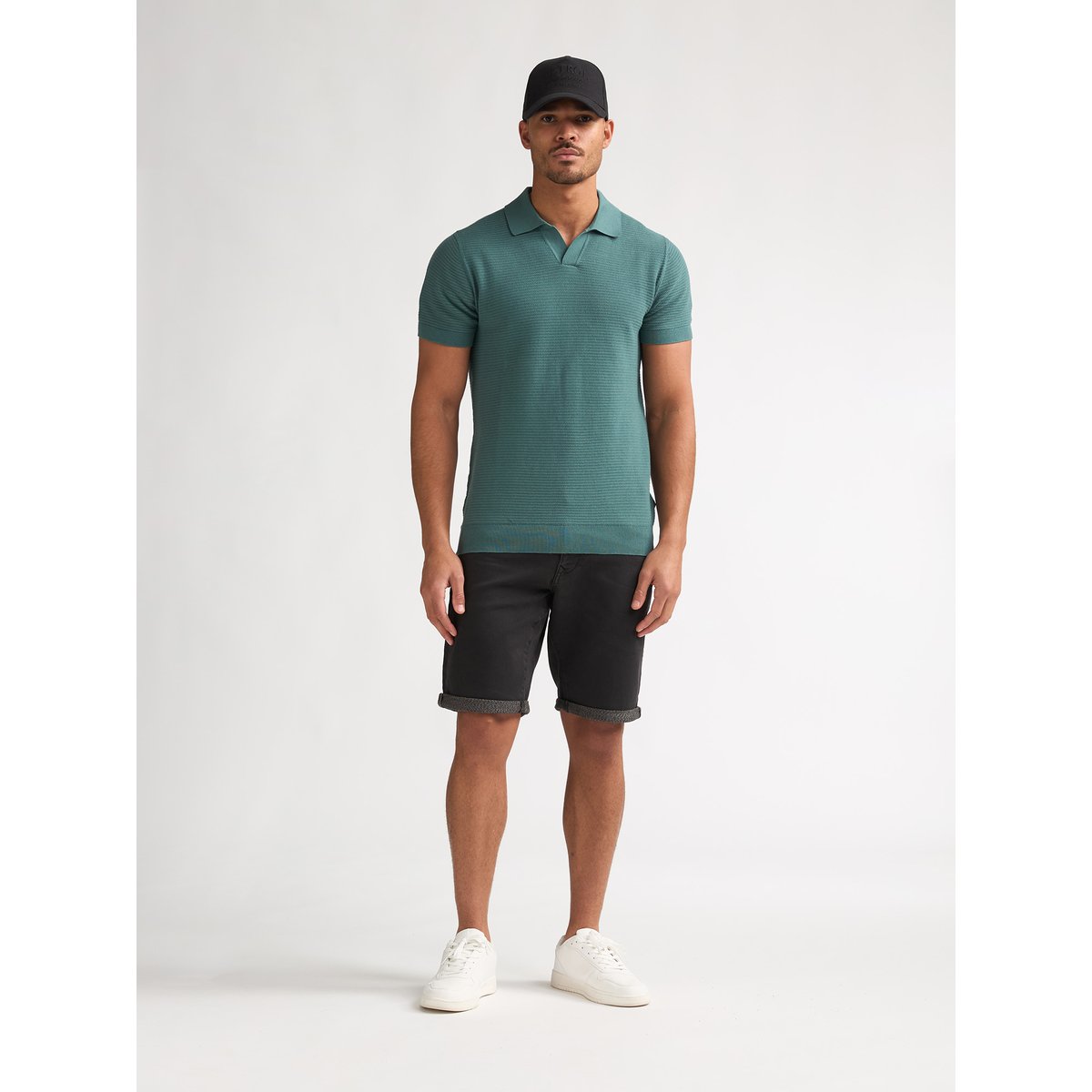 Pull Polo en maille delfín vert oil green, PETROL INDUSTRIES