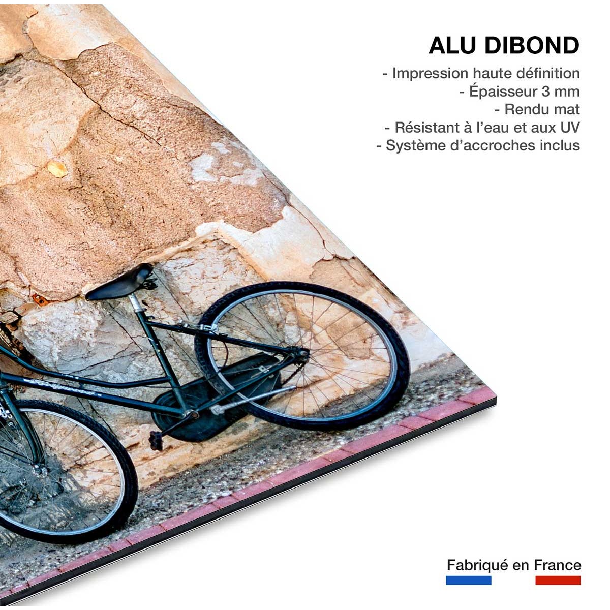 Tableau bicyclette bleue tableau alu dibond, HEXOA