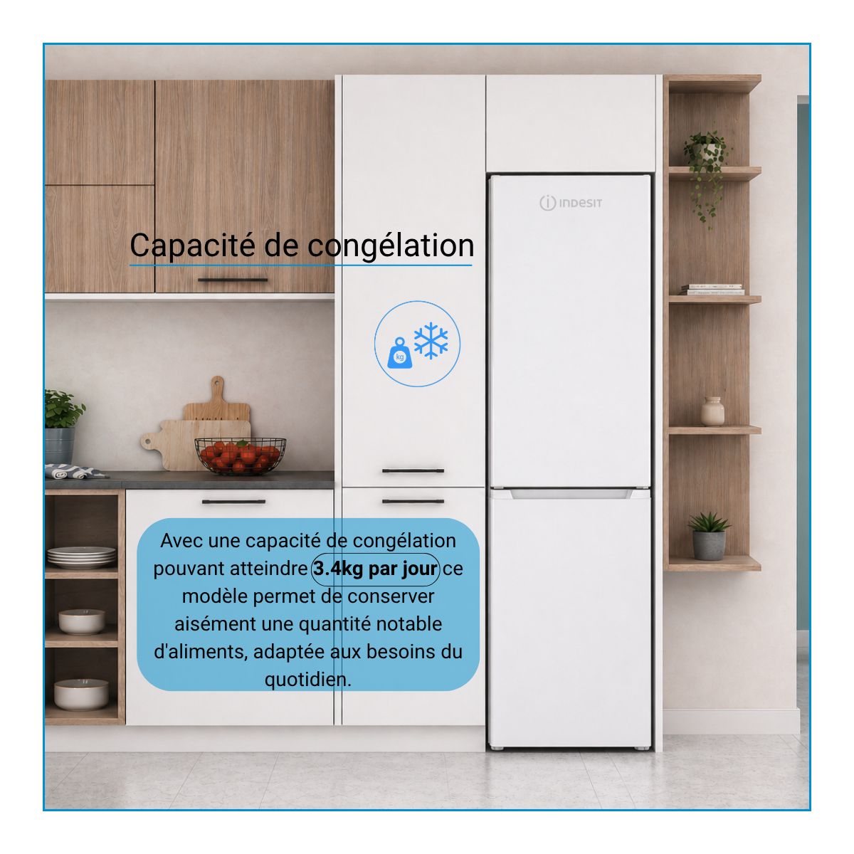 Réfrigérateur combiné INKS8261W4E blanc, INDESIT